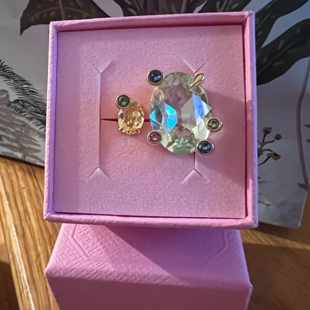 Elegant Swarovski Multicolor Gemstone Ring